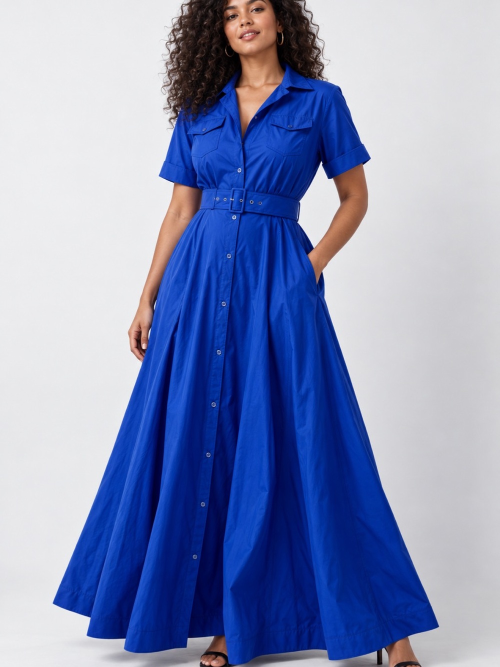 STAUD Millie Royal Blue Maxi Dress Size 2